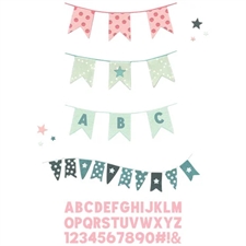 Sizzix Thinlits Die & Stamp Set By 49 & Market - Banner Bash